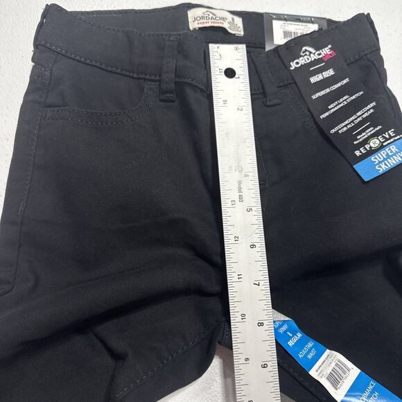 Jordache Girls Super Skinny Jeans High Rise Adjustable Waist Pants Size 8 Black - Picture 7 of 12